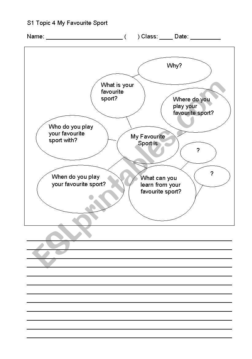 My favourite sport worksheet