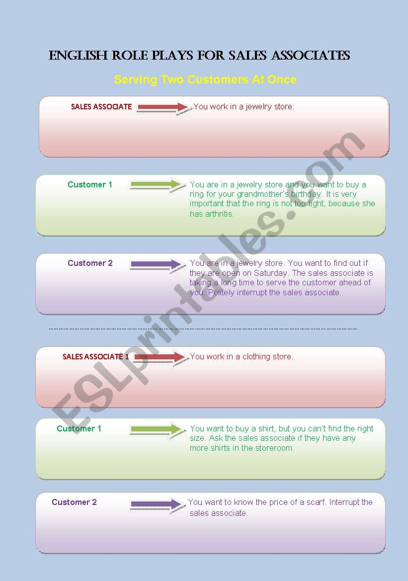 role play activity for salesassociates