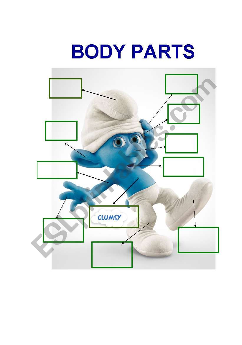 Clumsy Body Parts worksheet