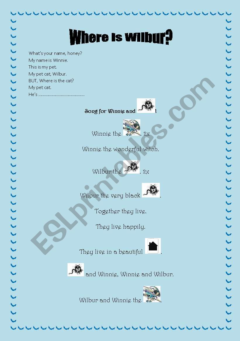 Winnies song worksheet