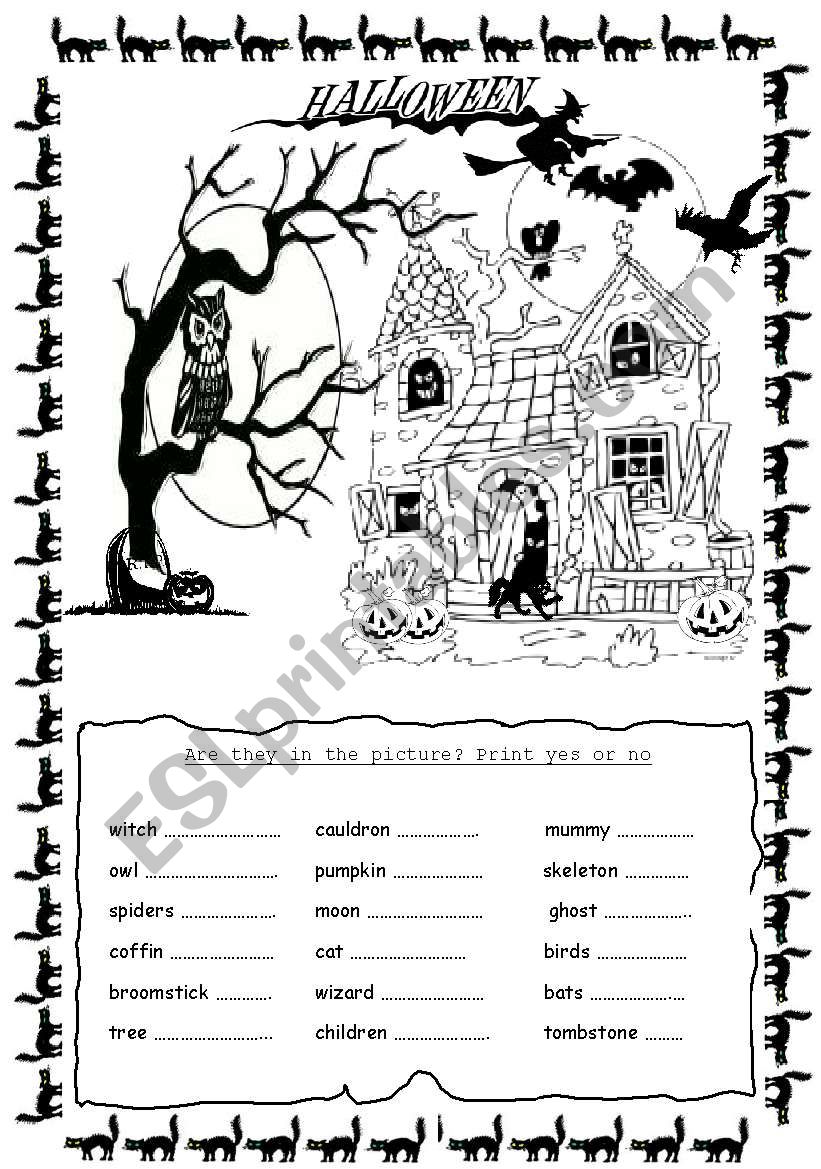Halloween 2 pages worksheet