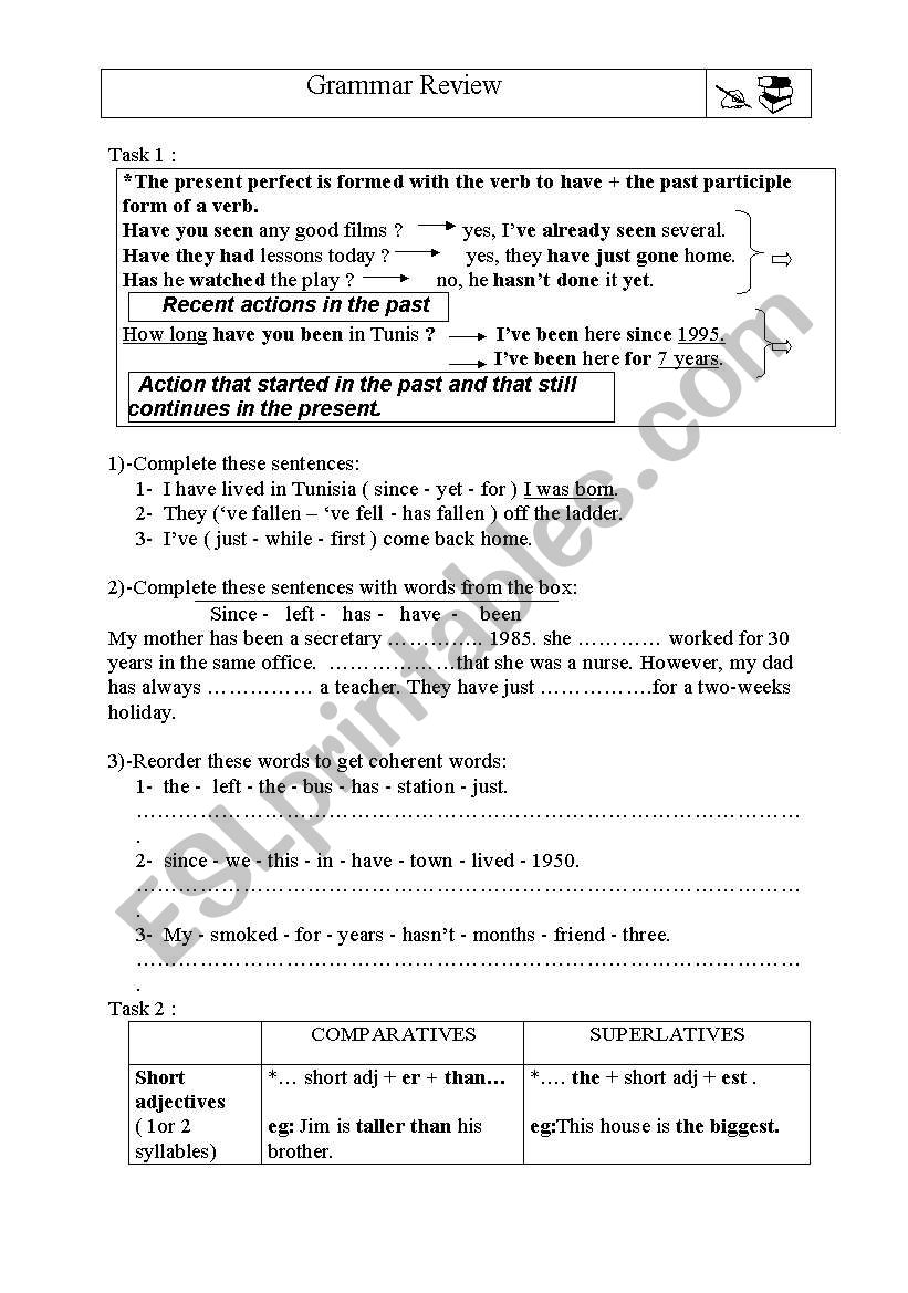 Grammar Review worksheet