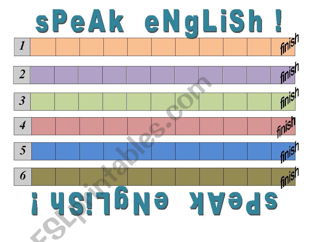 Speak English! Board game worksheet