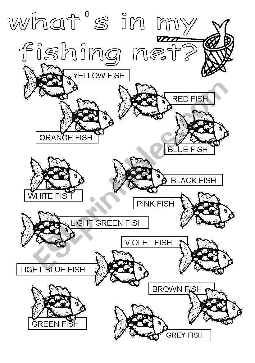 whats in my fishing net worksheet