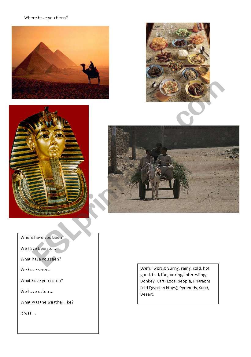 Where have you been - Egypt worksheet