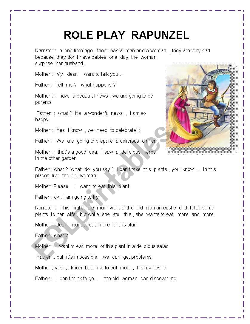 ROLE PLAY RAPUNZEL worksheet