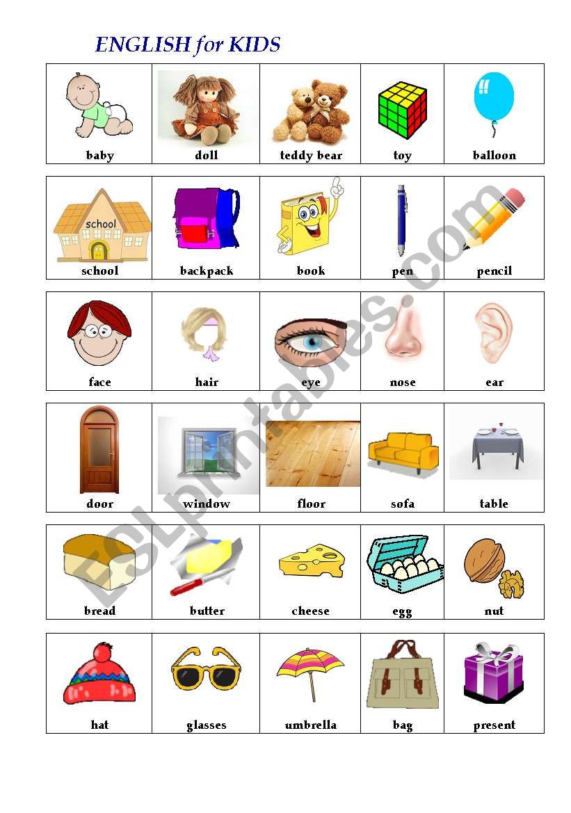 ENGLISH in PICTURES (1st words)