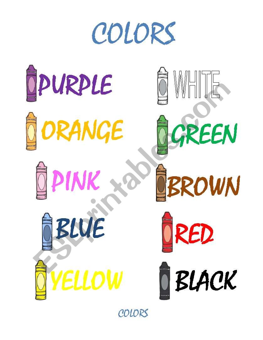 Colors worksheet