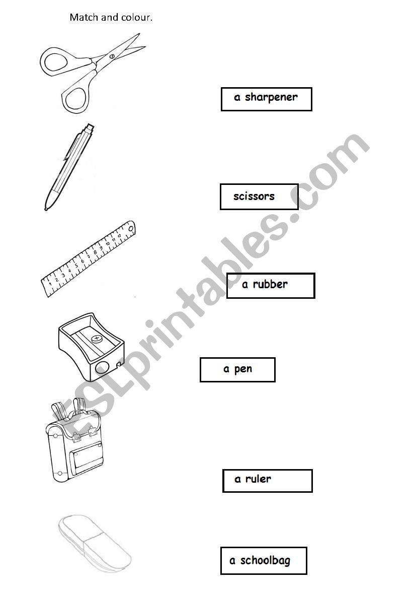 SCHOOL OBJECTS worksheet