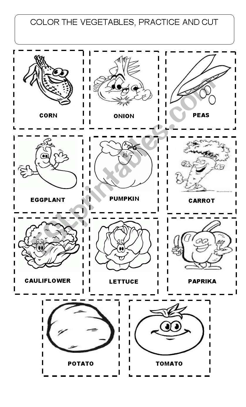 Vegetables worksheet