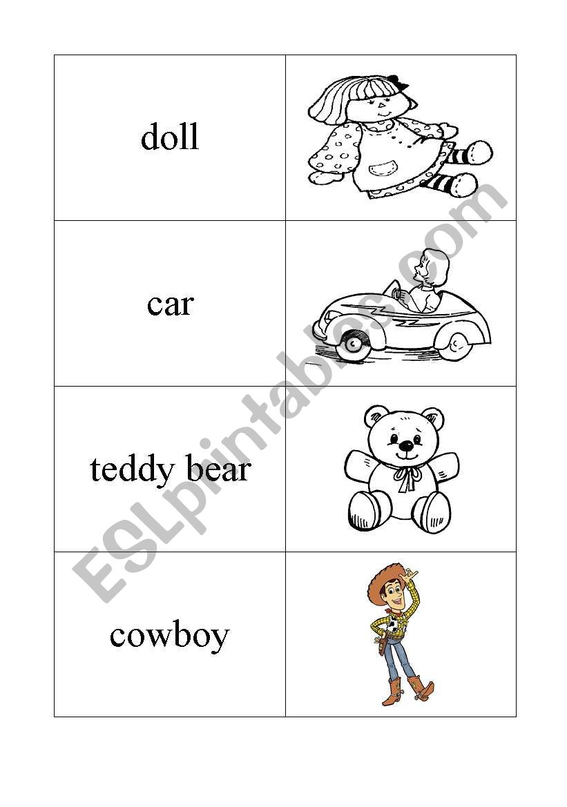 Memory - toys worksheet