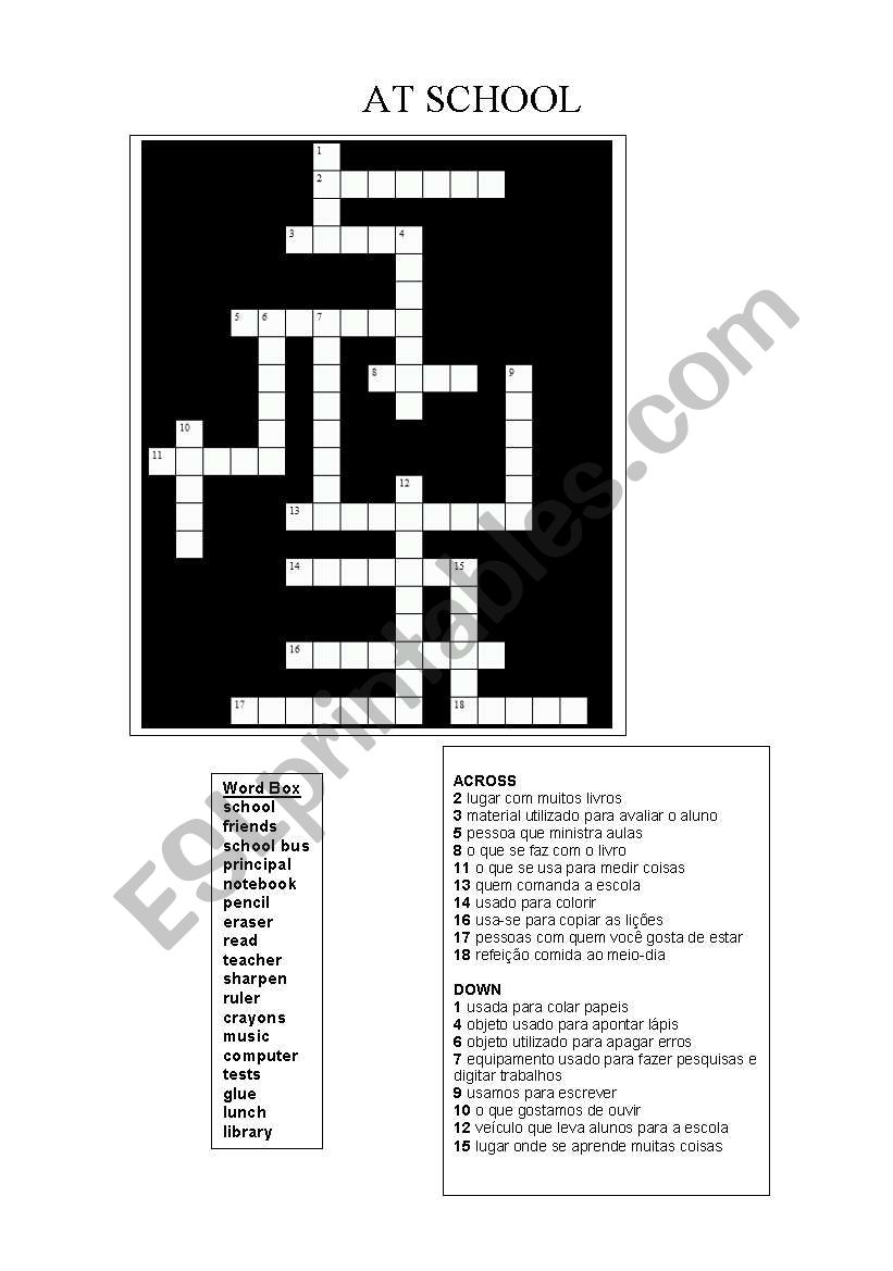 at school  worksheet