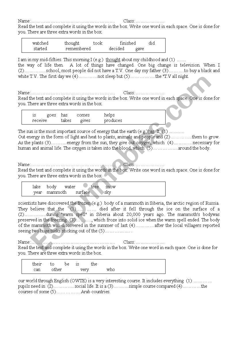 Grammar Activities worksheet