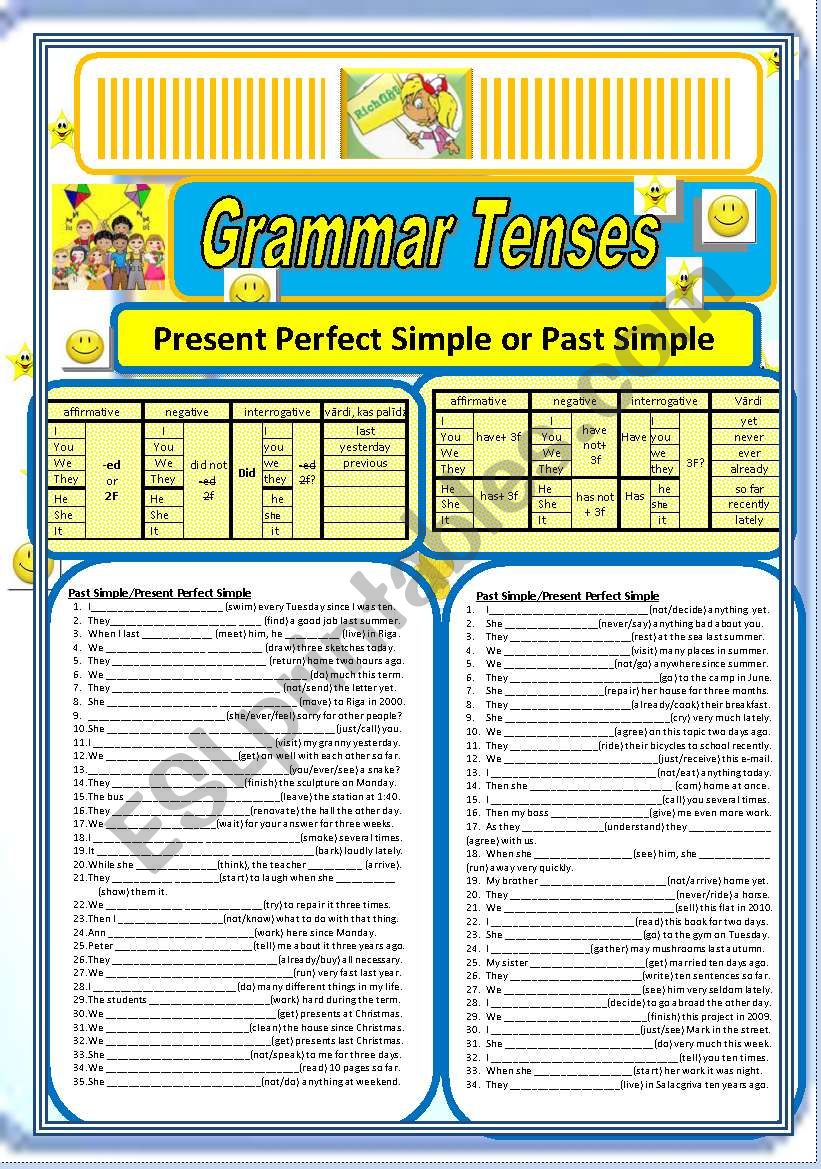 Present perfect vs past simple worksheet