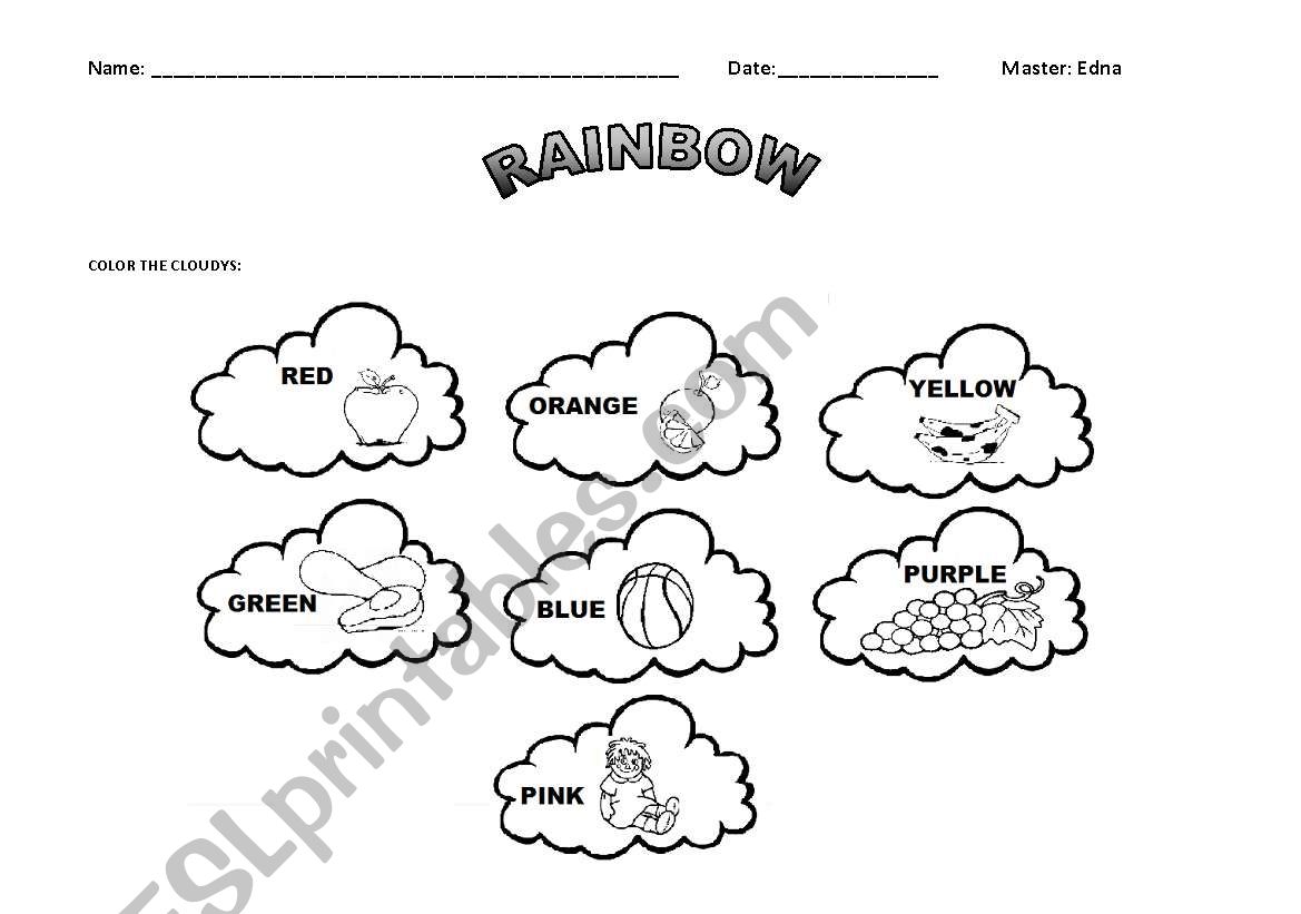 Rainbow Cloudys worksheet