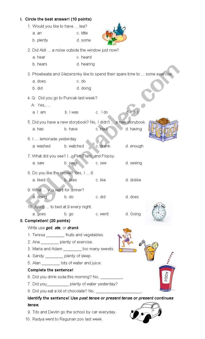 Easy Grammar for children worksheet