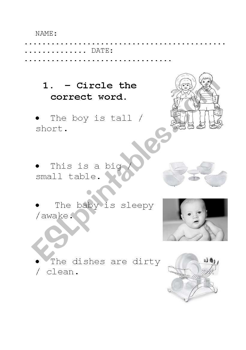 Choose the correct adjective worksheet