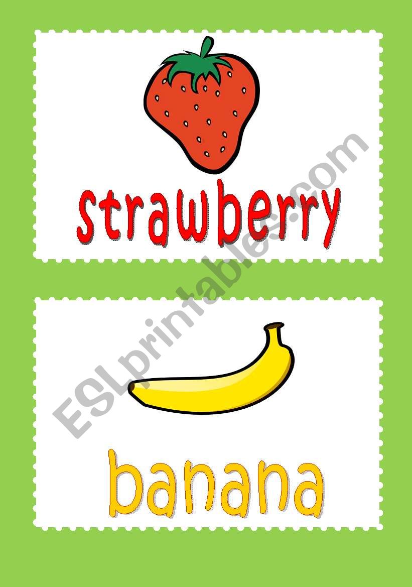 fruit flash cards worksheet