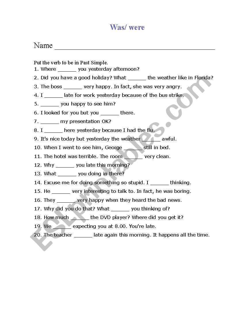 Grammer worksheet