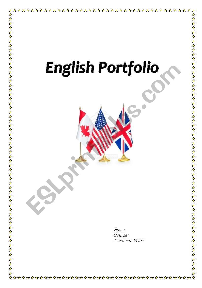 PORTFOLIO COVER + 1st PAGE worksheet