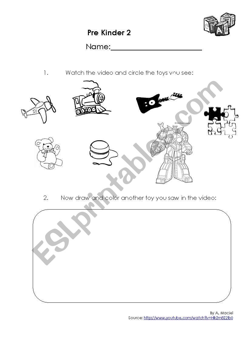 TOYS video activity worksheet