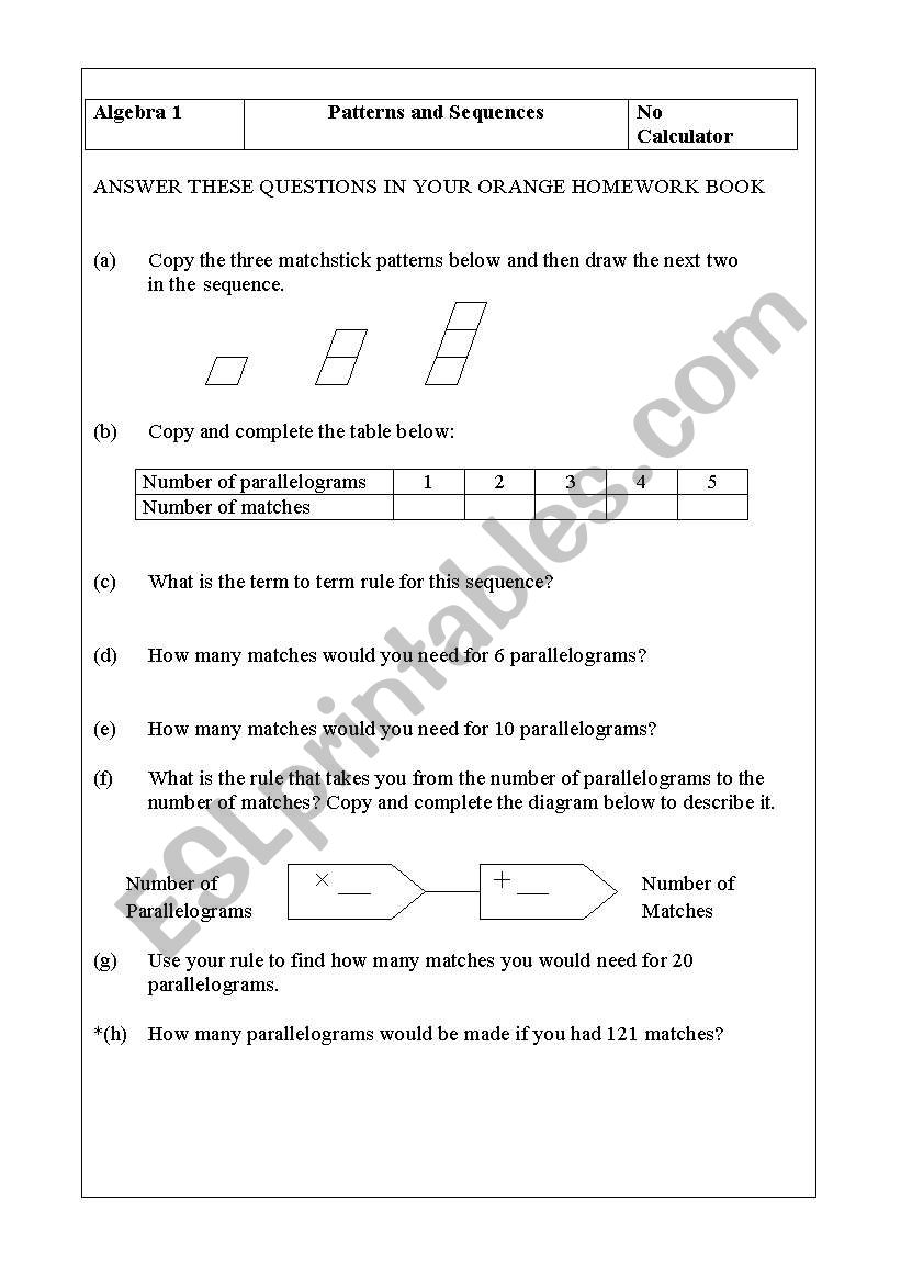 Mr Johnson worksheet