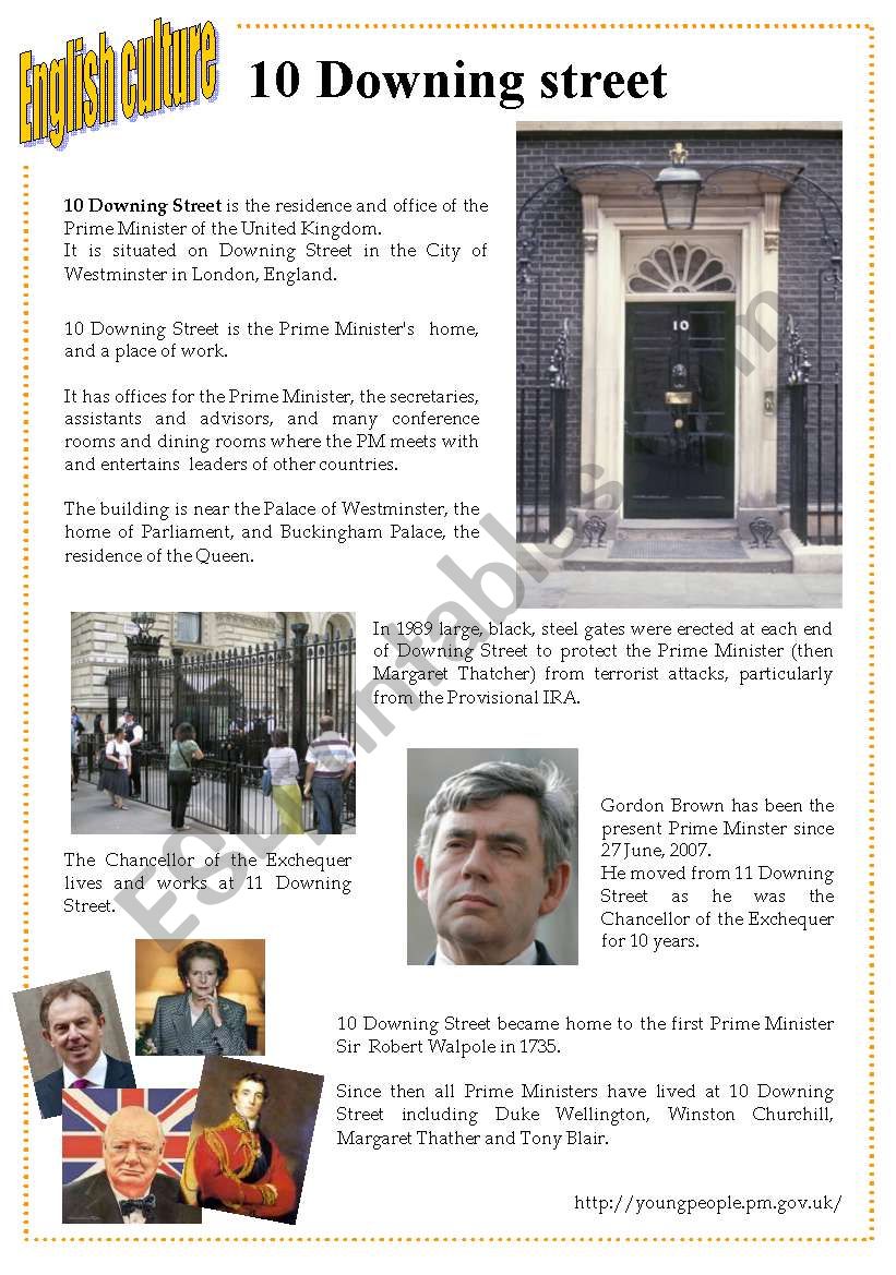 English culture 10 - 10 Downing street