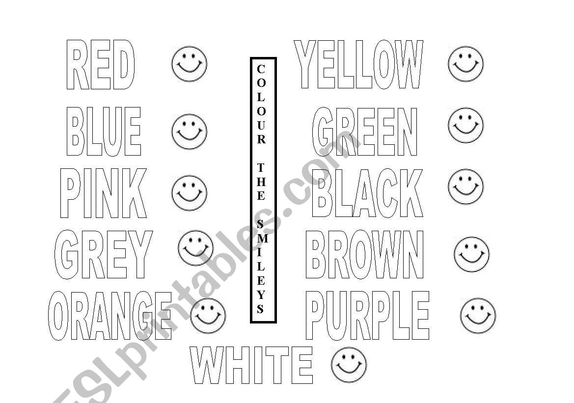 Colour the Smileys worksheet
