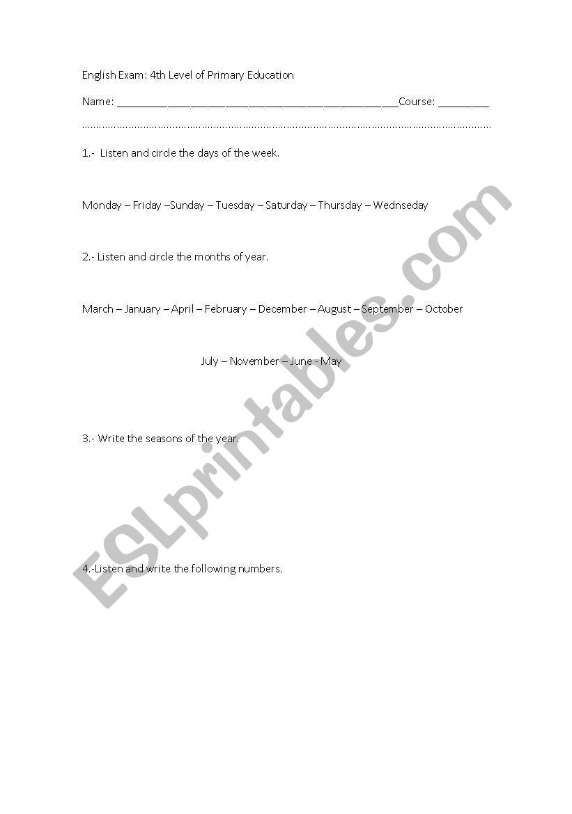 I know... worksheet