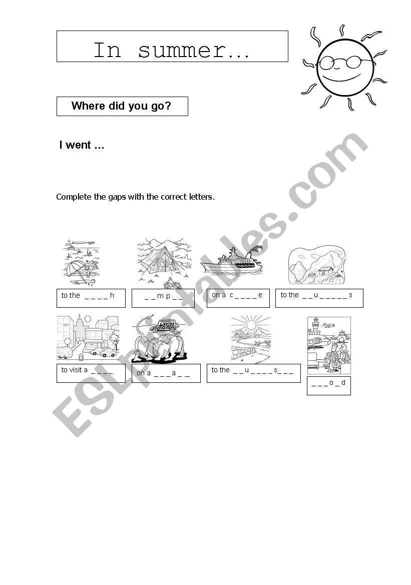 In Summer (Part I) worksheet