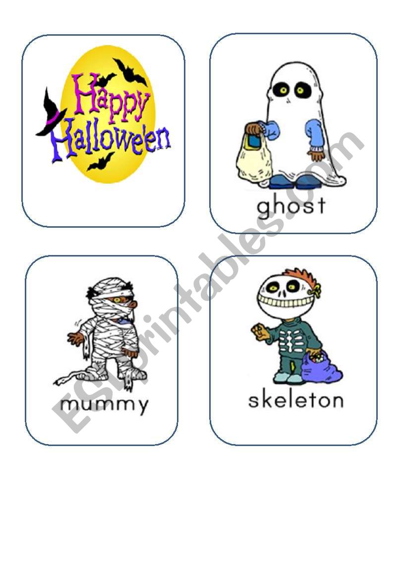 Halloween flashcards part 1 worksheet