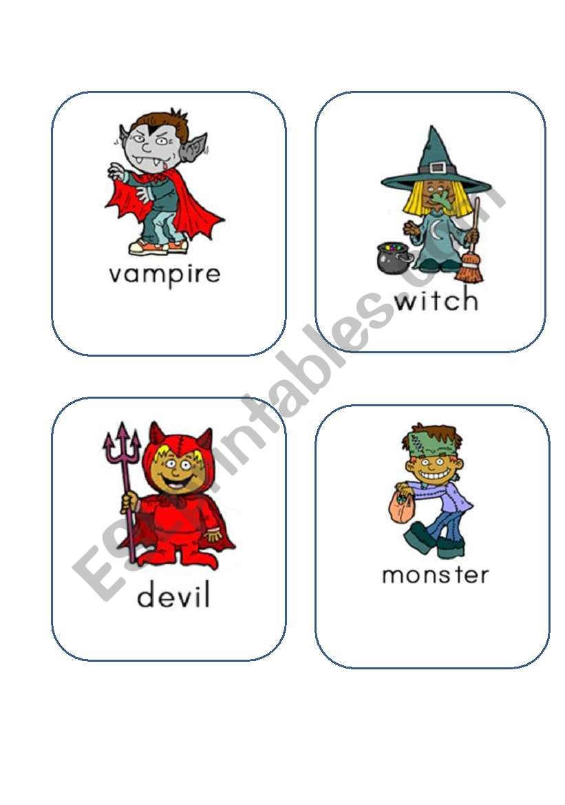 Halloween flashcards part 2 worksheet