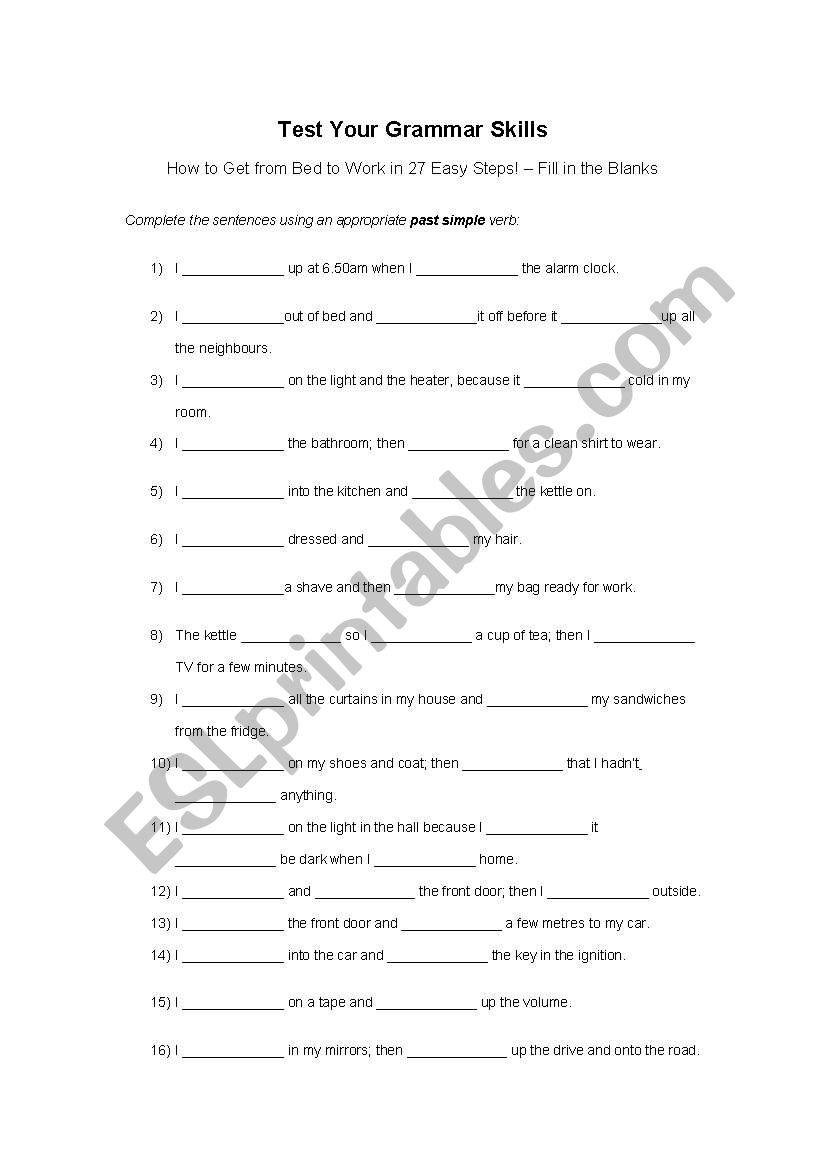 Simple Past Tense worksheet