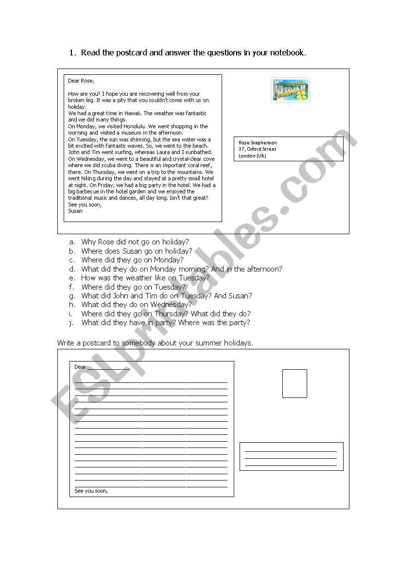 In Summer (Part III) worksheet