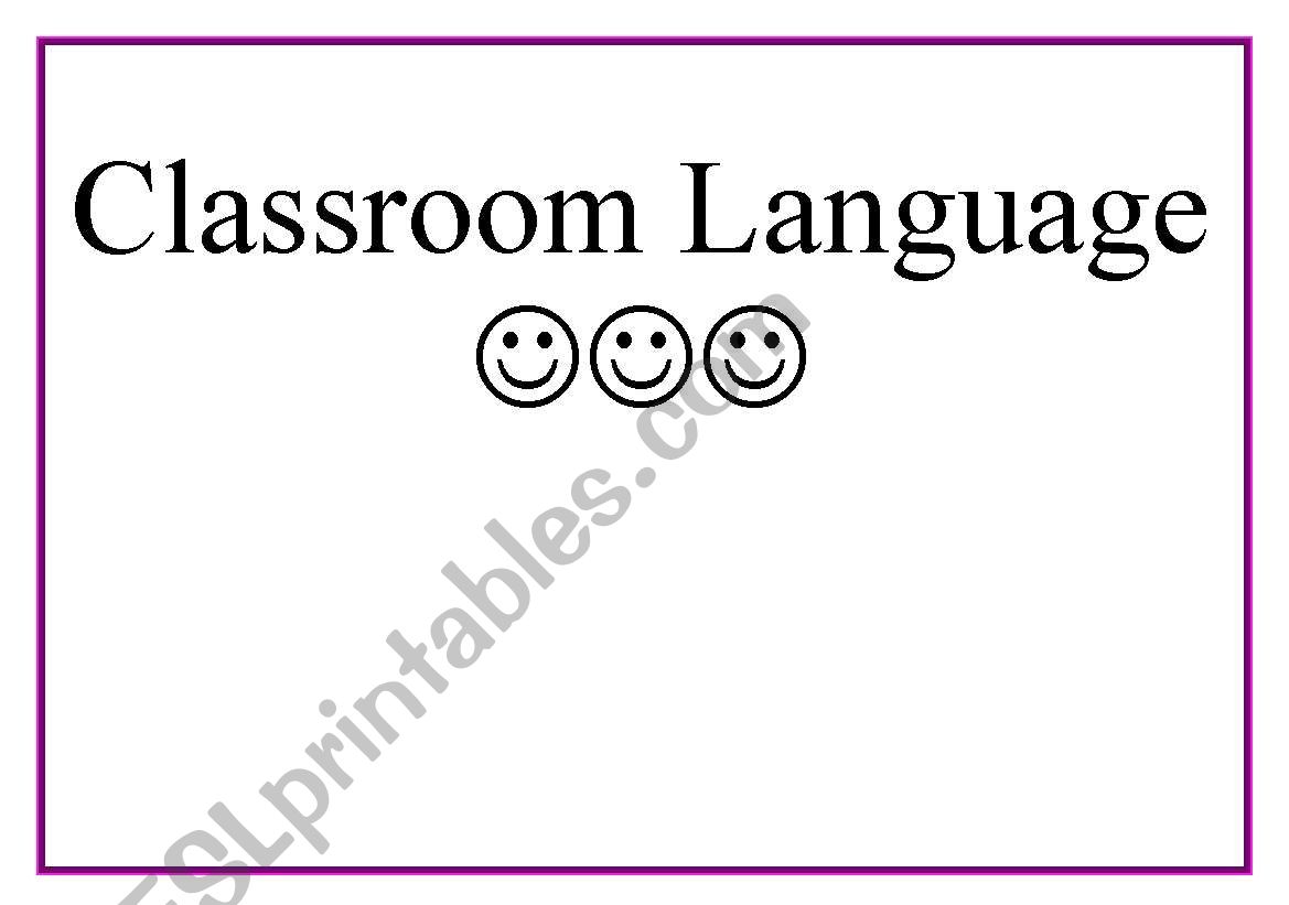 Classroom Language worksheet