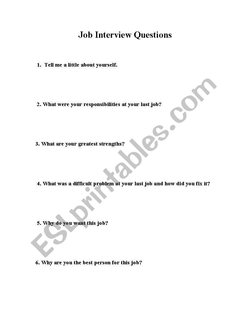 Practice Job Interview Questions