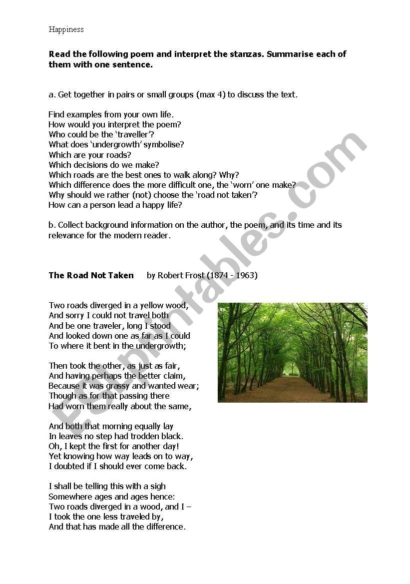 The Road Not Taken by Robert Frost