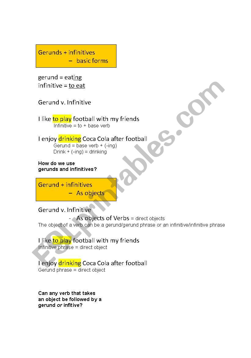 Gerund or Infinitive? worksheet