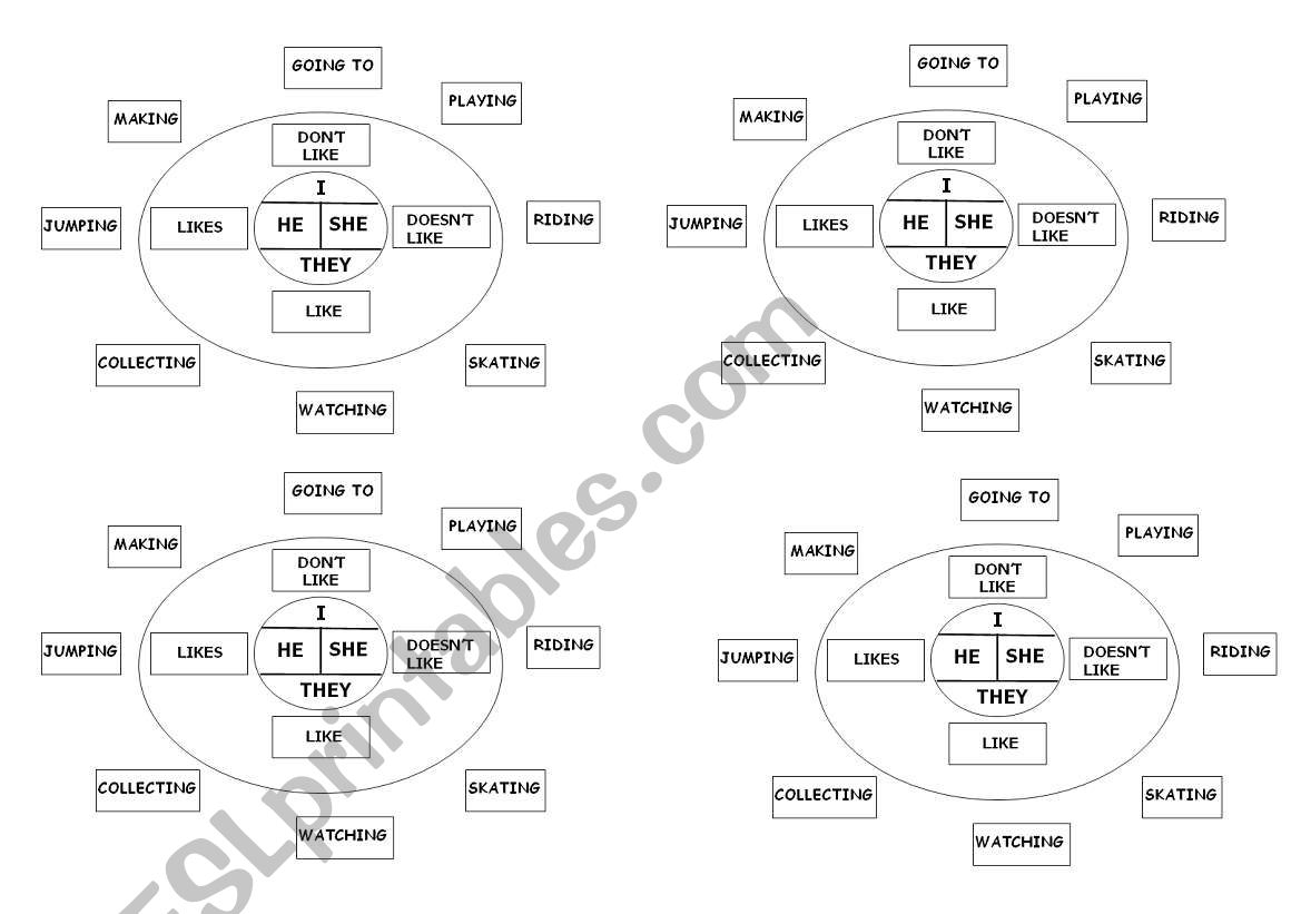 Likes and Dislikes worksheet