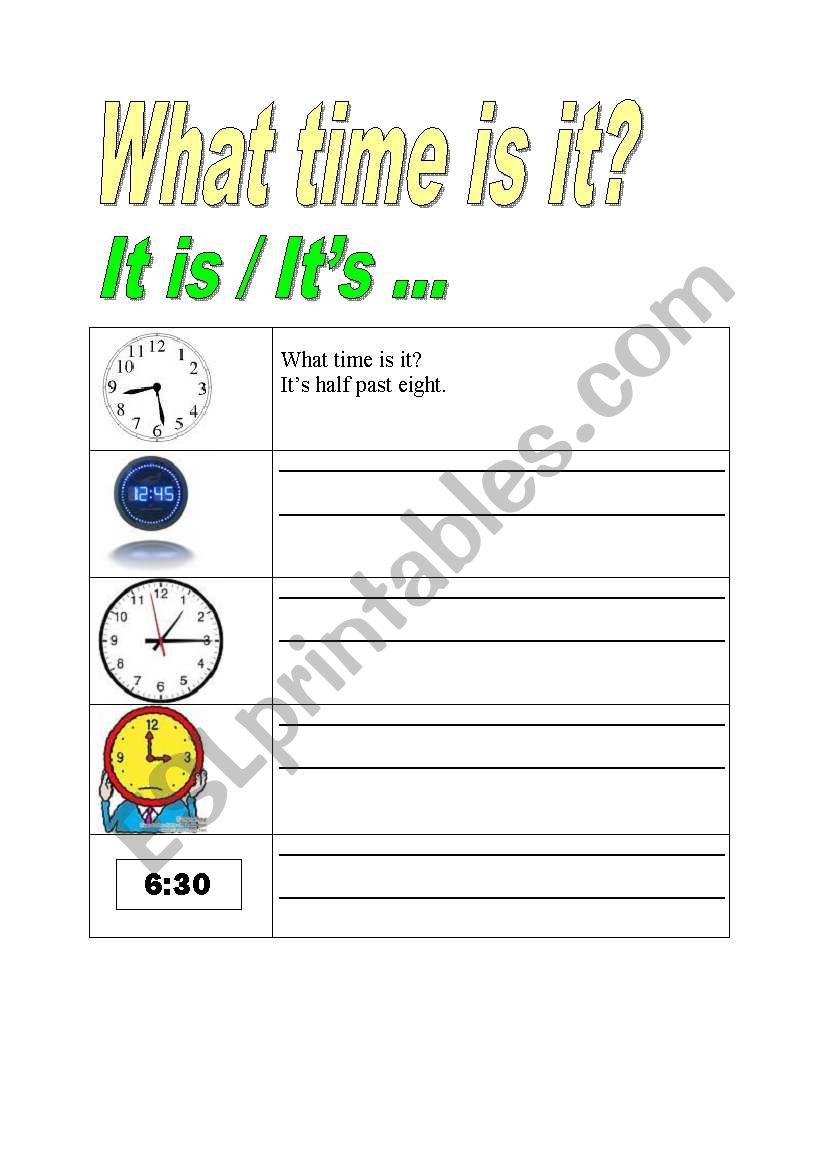 What time is it? worksheet