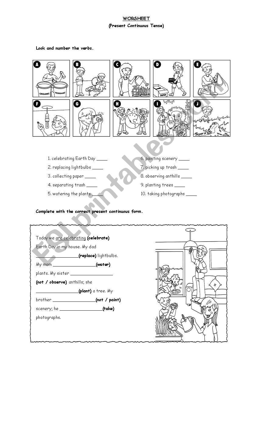 Present Continuous  worksheet