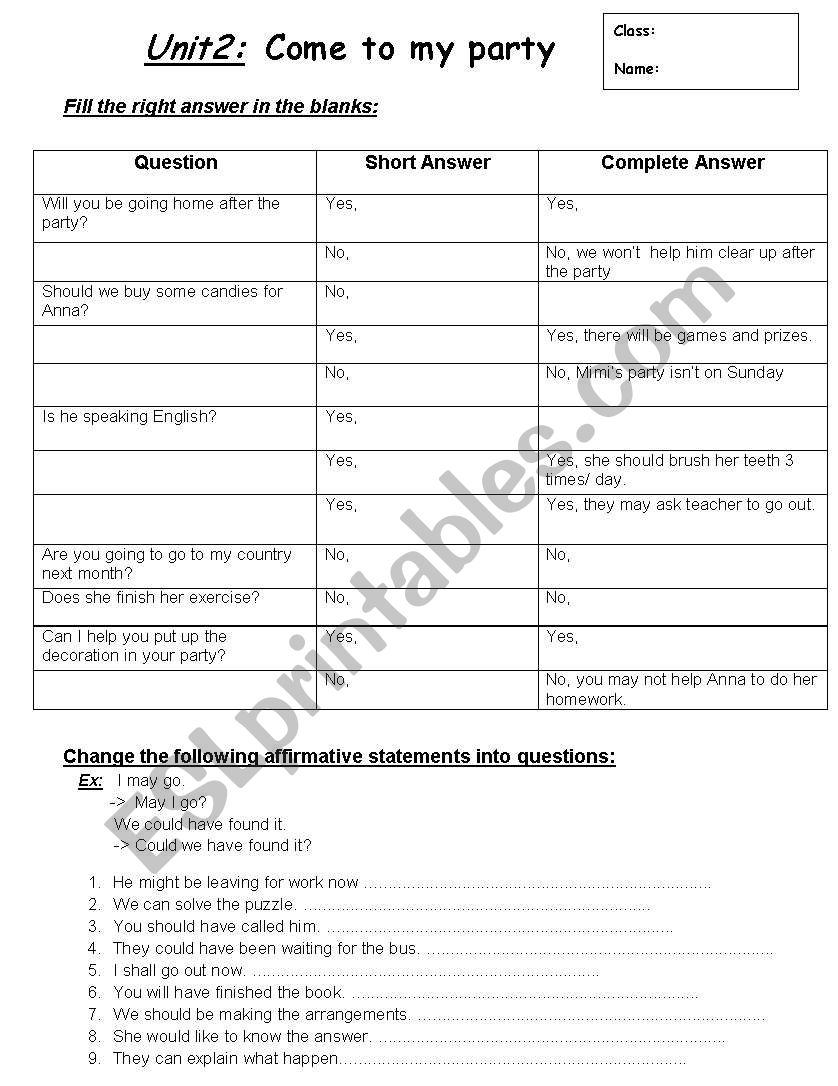 yes/no question worksheet