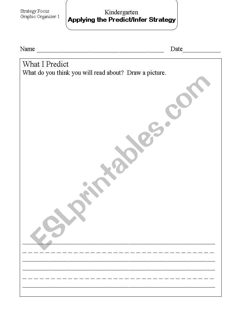 Kinder garden graphic organizer