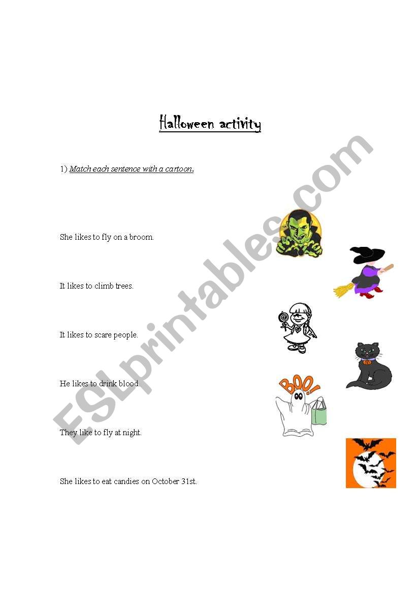 Halloween activity worksheet
