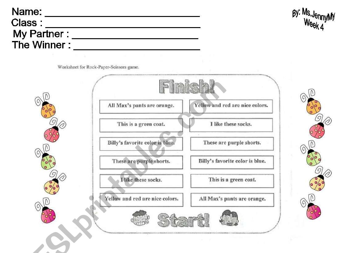 Project - based activities: Rock-Paper- Scissors + Coloring 
