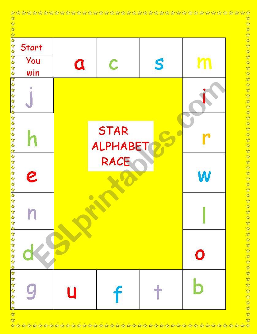 Phonetic alphabet race worksheet