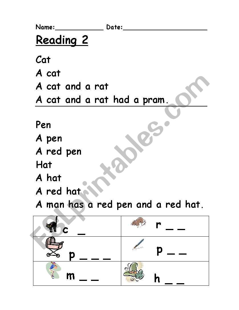 Phonics reading 2 worksheet