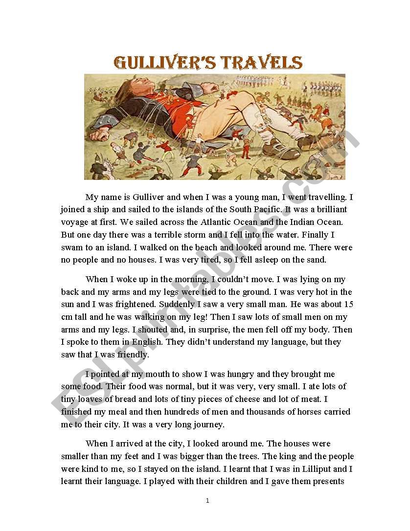 gullivers travels worksheet