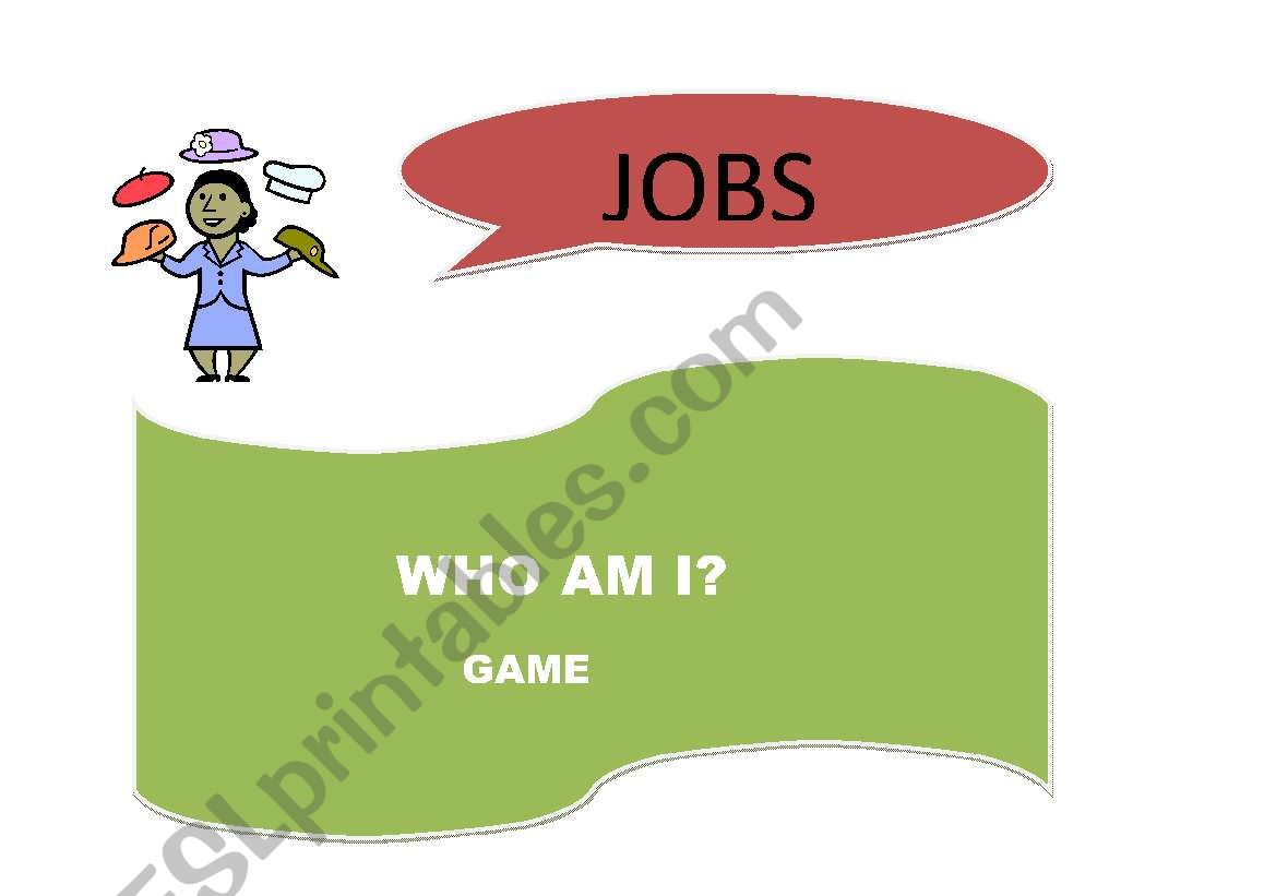 WHO AM I GAME- JOBS worksheet