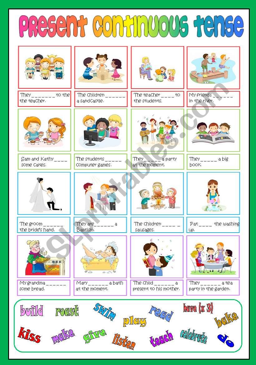 Present Continuous Tense worksheet